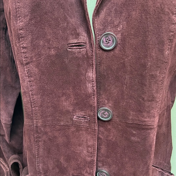 Dennis Basso Suede Leather Trench coat - Picture 10 of 13